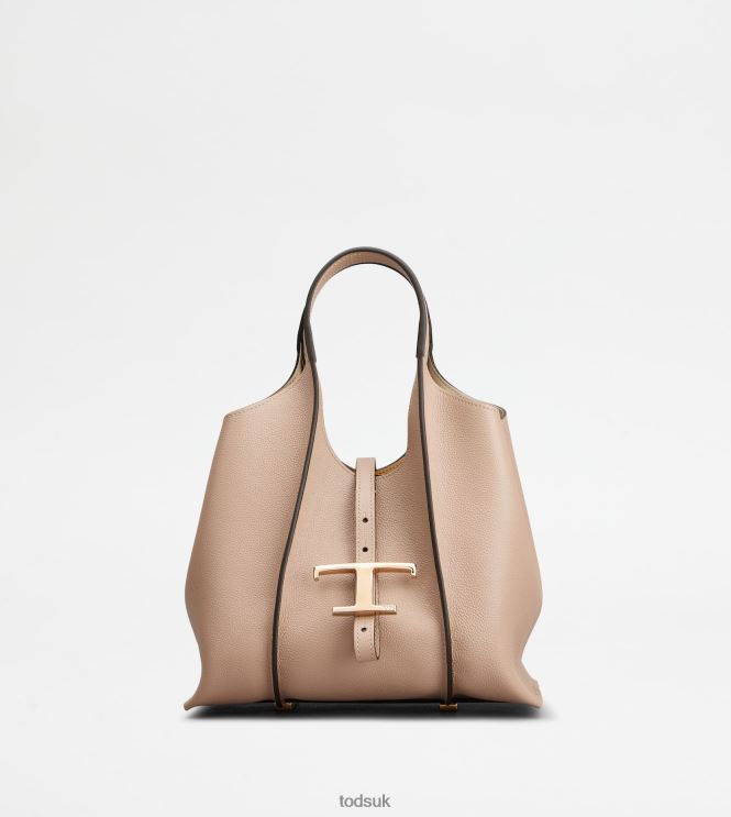 Tod's Women T Timeless Shopping Bag in Leather Mini 602L84342 Pink