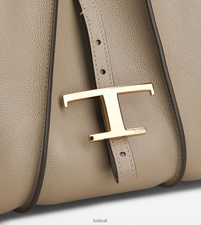 Tod's Women T Timeless Shopping Bag in Leather Mini 602L84375 Grey