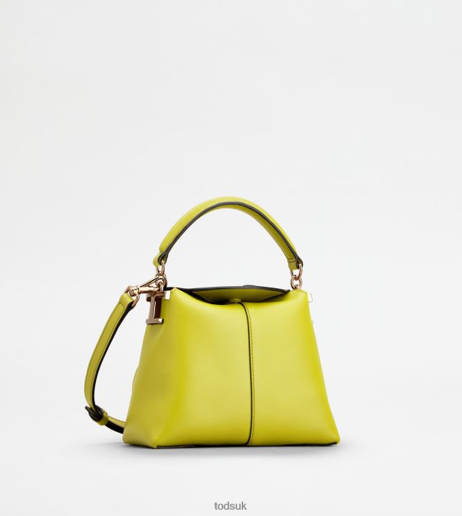 Tod's Women Tote Messenger Bag T Case in Leather Micro 602L84345 Yellow