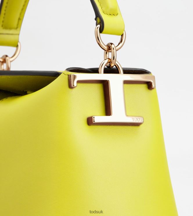 Tod's Women Tote Messenger Bag T Case in Leather Micro 602L84345 Yellow