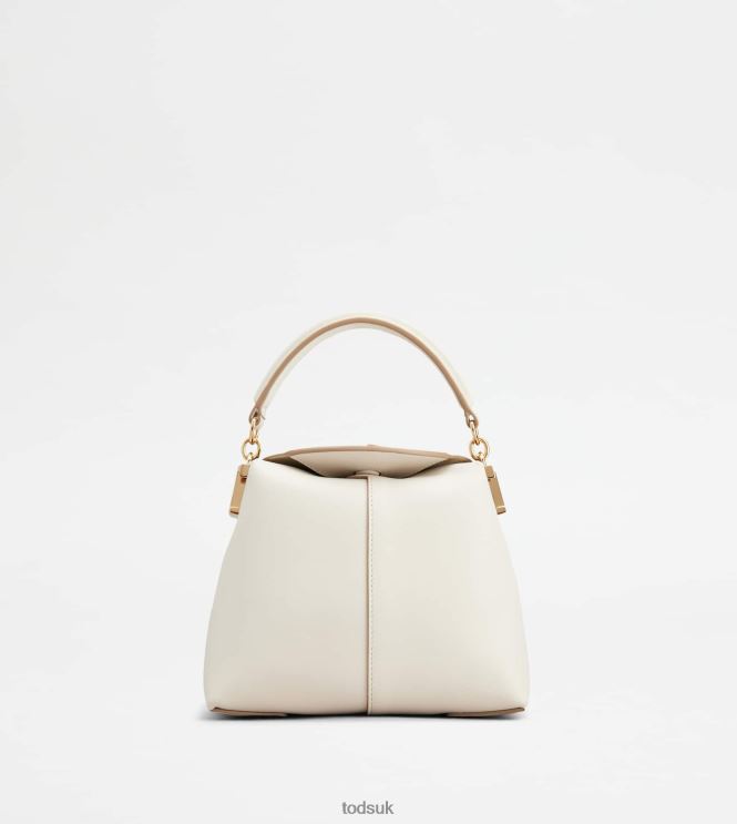 Tod's Women Tote Messenger Bag T Case in Leather Micro 602L84347 White