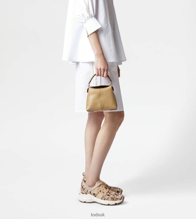 Tod's Women Tote Messenger Bag T Case in Leather Micro 602L84368 Beige