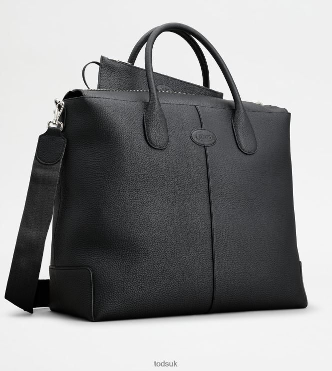 Tod's Women Di Bag Travel Bag in Leather 602L84256 Black