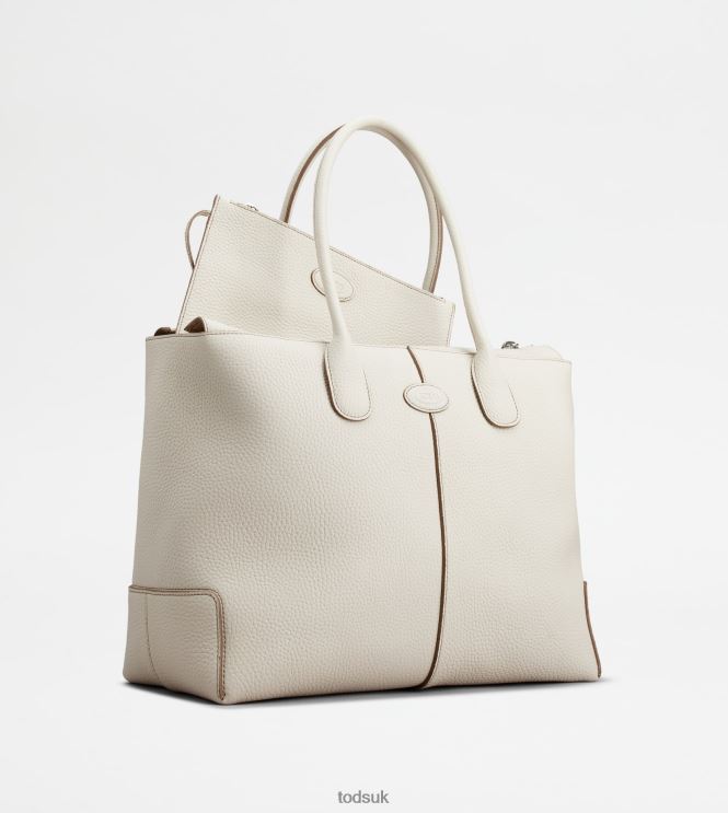 Tod's Women Di Bag in Leather Large 602L84265 Off White