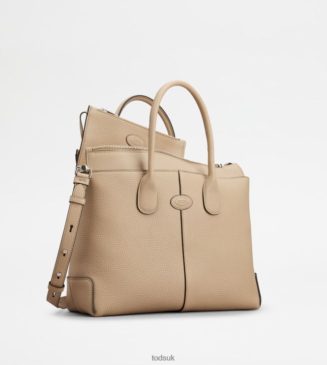 Tod's Women Di Bag in Leather Medium 602L84259 Beige
