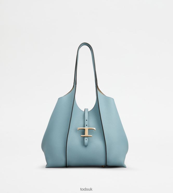 Tod's Women T Timeless Shopping Bag in Leather Small 602L84280 Light Blue