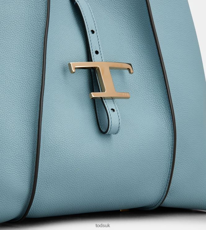 Tod's Women T Timeless Shopping Bag in Leather Small 602L84280 Light Blue