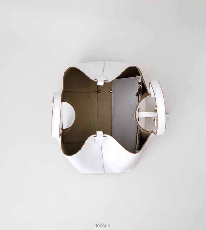 Tod's Women T Timeless Shopping Bag in Leather Small 602L84299 White