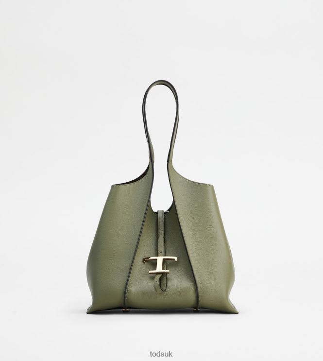 Tod's Women T Timeless Shopping Bag in Leather Small 602L84311 Green