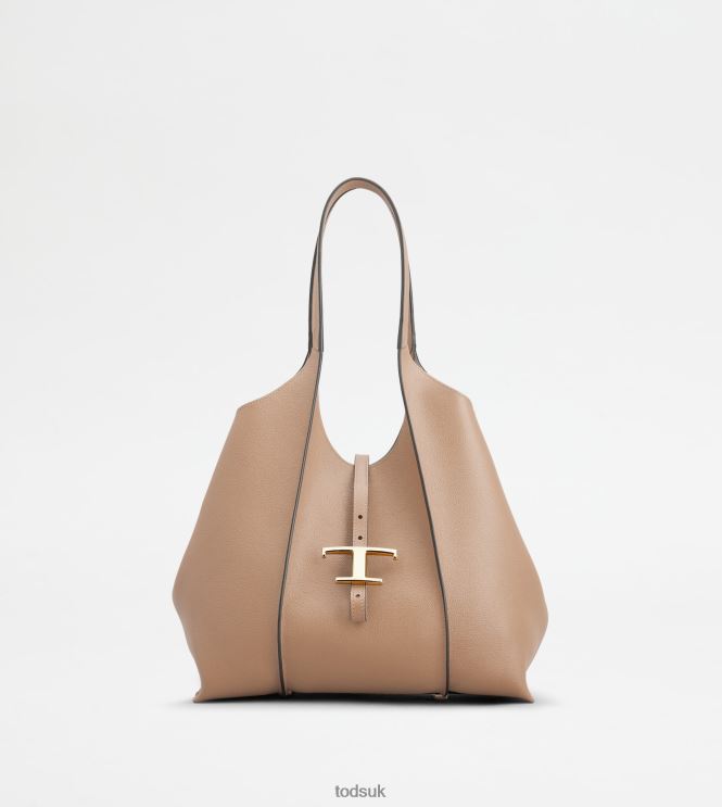 Tod's Women T Timeless Shopping Bag in Leather Small 602L84313 Pink