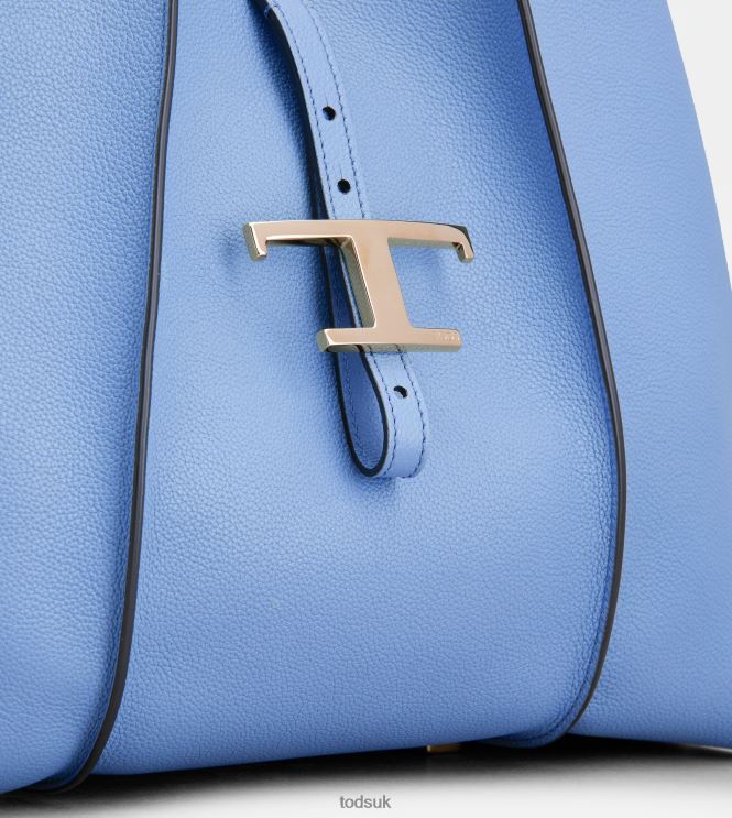 Tod's Women T Timeless Shopping Bag in Leather Small 602L84333 Light Blue