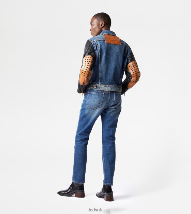 Tod's Women Biker in Denim and Leather 602L84610 Blue