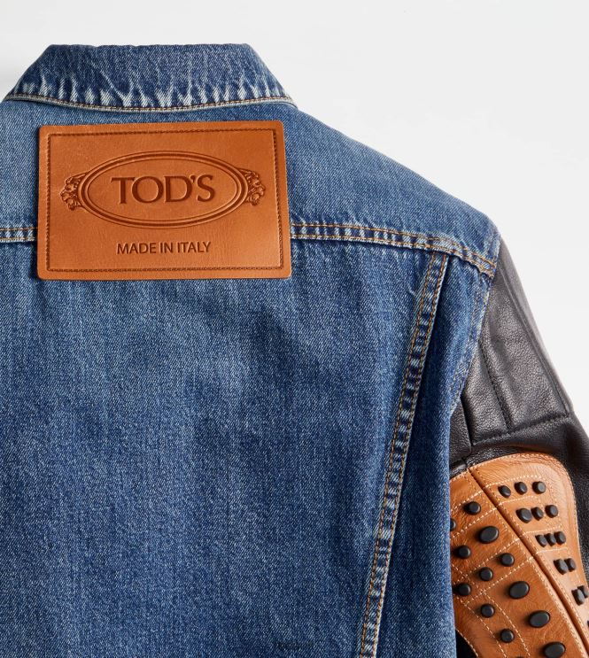 Tod's Women Biker in Denim and Leather 602L84610 Blue