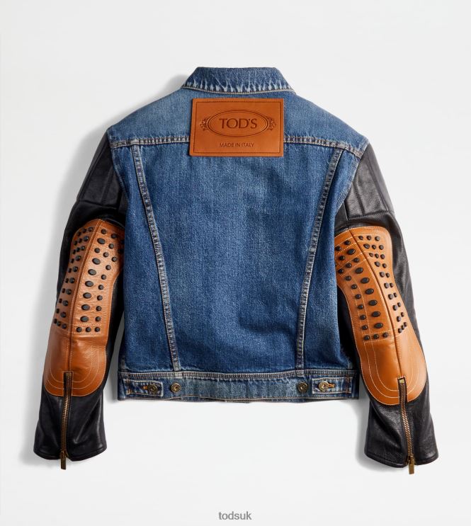 Tod's Women Biker in Denim and Leather 602L84610 Blue