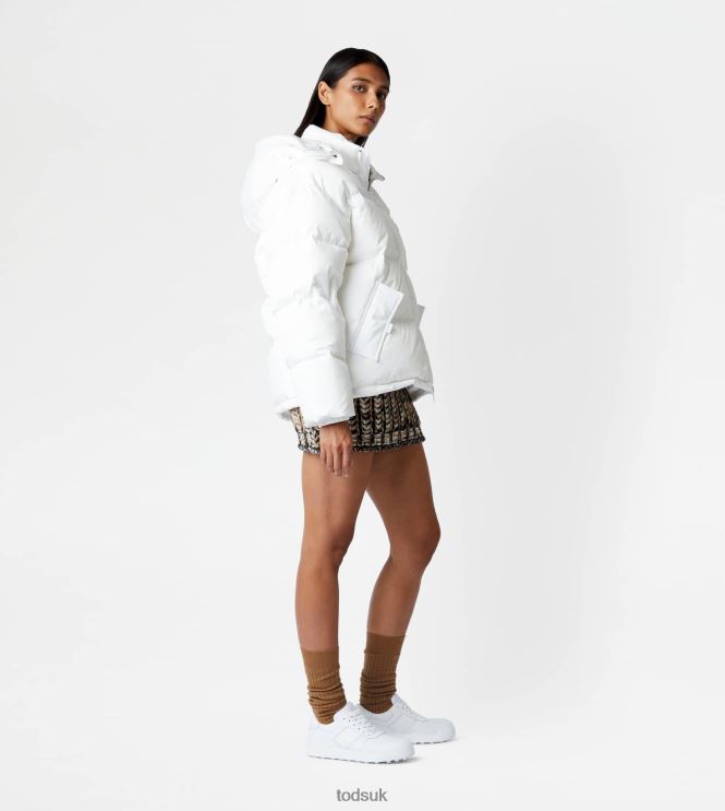 Tod's Women Hooded Over Down Jacket 602L84622 White