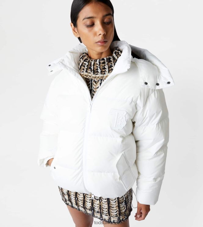 Tod's Women Hooded Over Down Jacket 602L84622 White