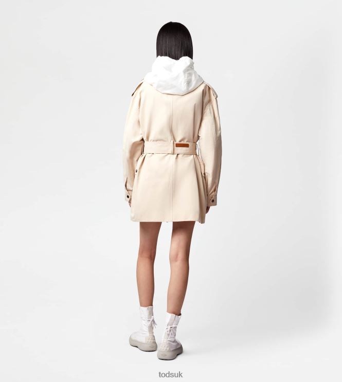Tod's Women Jacket with Inserts in Leather 602L84600 Off White