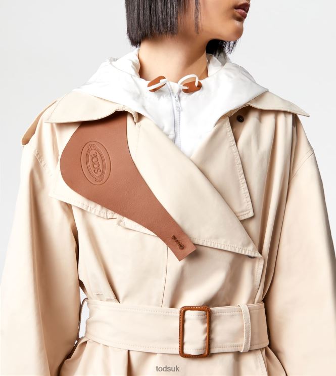 Tod's Women Jacket with Inserts in Leather 602L84600 Off White