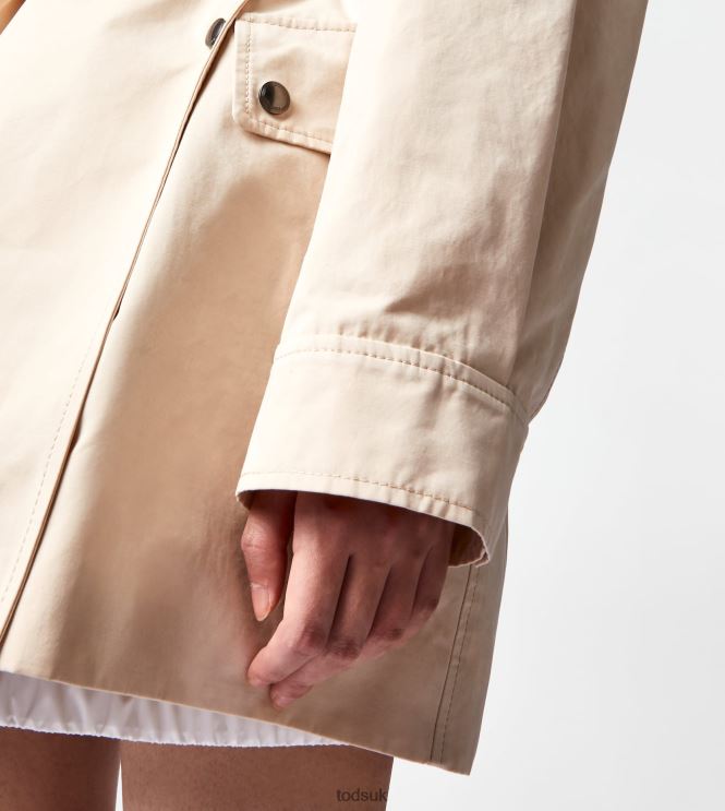 Tod's Women Jacket with Inserts in Leather 602L84600 Off White