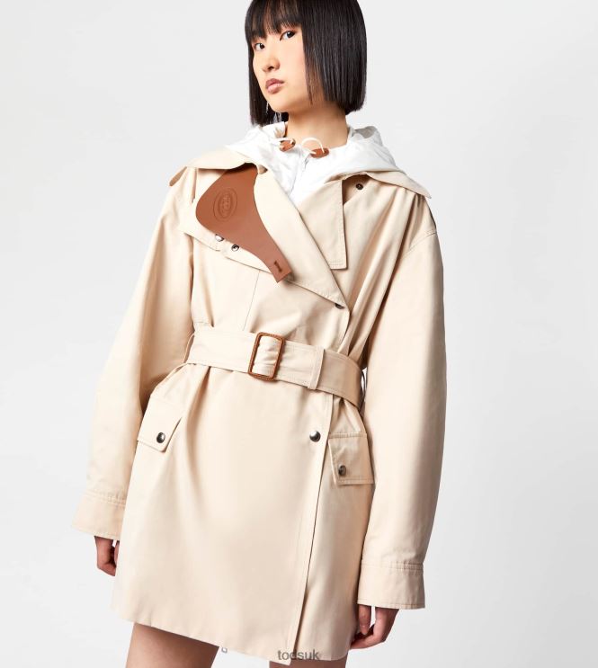 Tod's Women Jacket with Inserts in Leather 602L84600 Off White