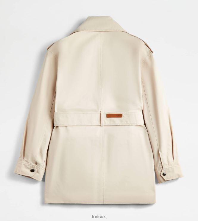 Tod's Women Jacket with Inserts in Leather 602L84600 Off White