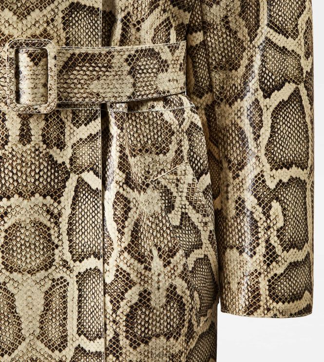 Tod's Women Over Trench Coat in Leather 602L84594 Beige/Black