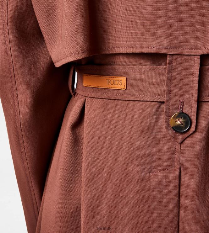 Tod's Women Oversize Trench Coat in Wool 602L84598 Brown