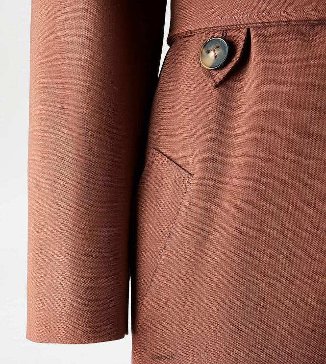 Tod's Women Oversize Trench Coat in Wool 602L84598 Brown