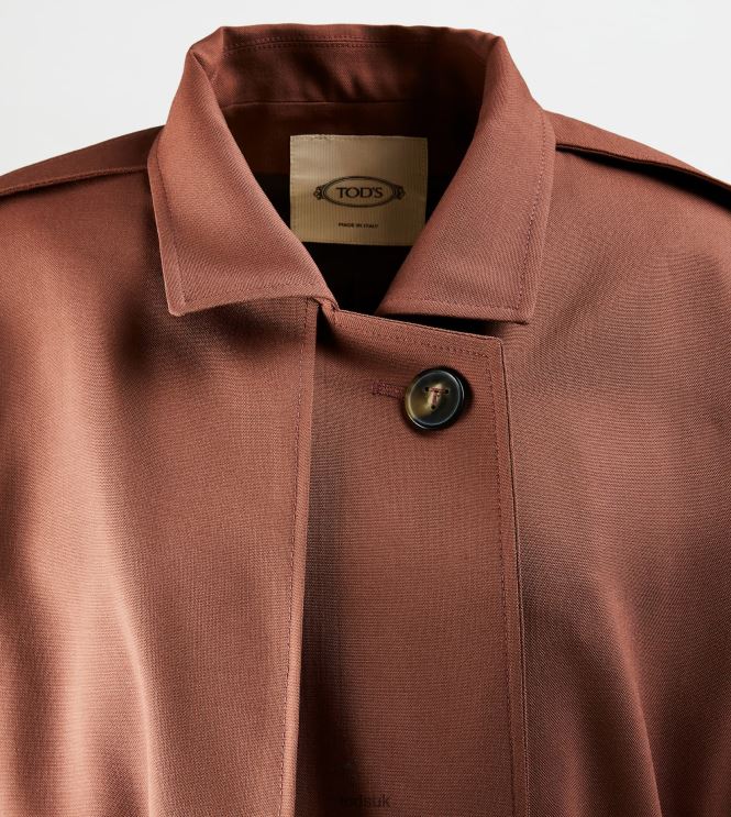 Tod's Women Oversize Trench Coat in Wool 602L84598 Brown