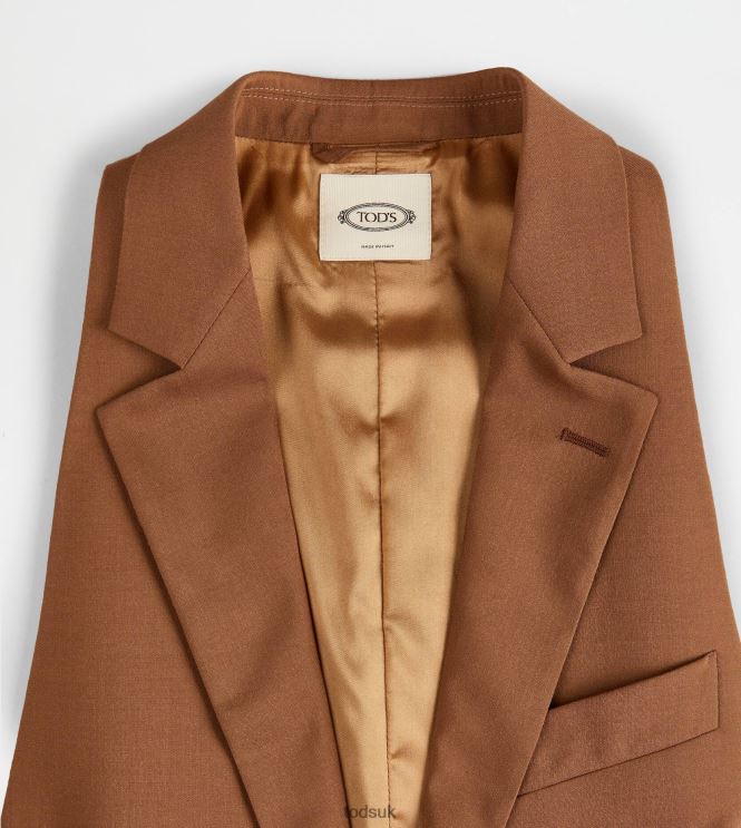 Tod's Women Gilet in Silk Blend Wool 602L84562 Brown