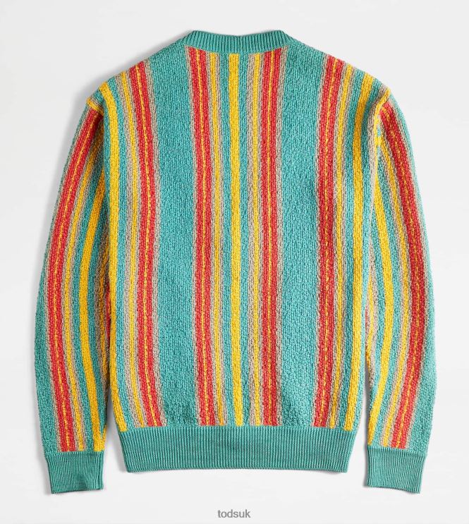 Tod's Women Linen Blend Cardigan 602L84555 Light Blue/Yellow/Orange
