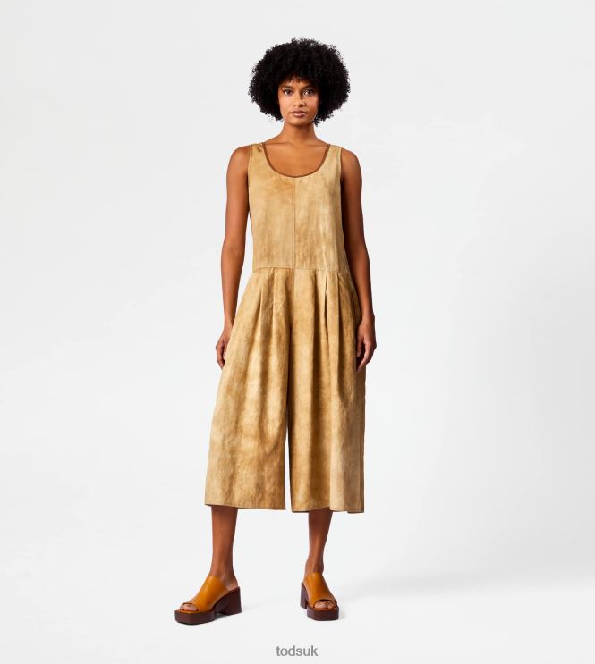 Tod's Women Linen Blend Short Jumpsuit 602L84574 Brown