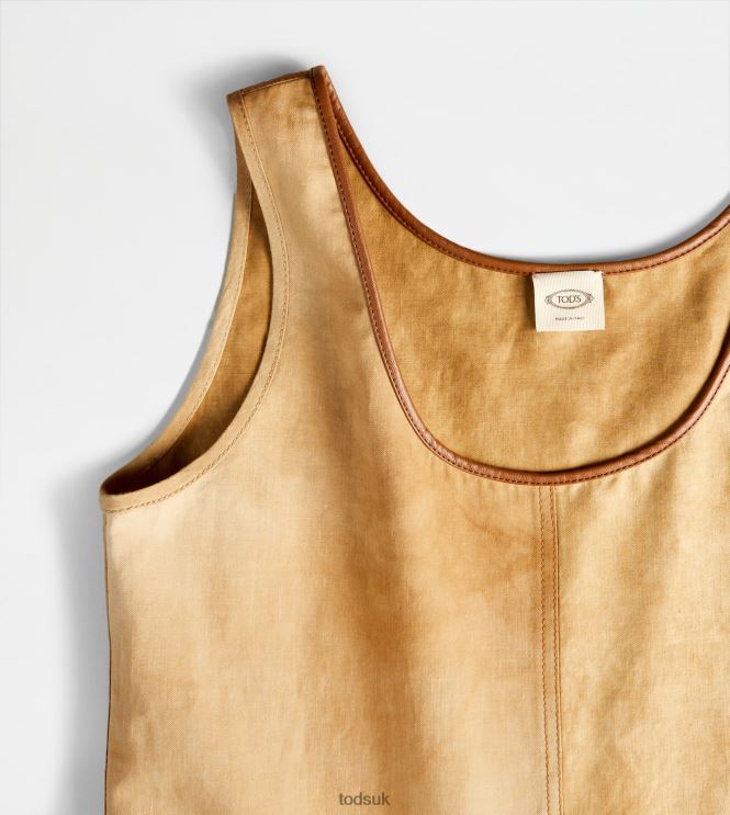 Tod's Women Linen Blend Short Jumpsuit 602L84574 Brown
