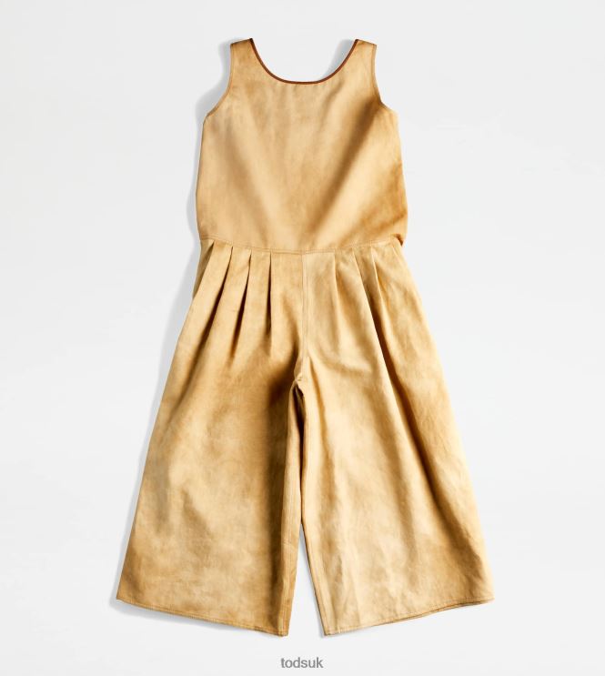 Tod's Women Linen Blend Short Jumpsuit 602L84574 Brown