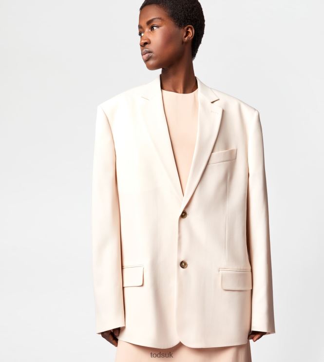 Tod's Women Oversized Blazer in Wool 602L84599 Off White