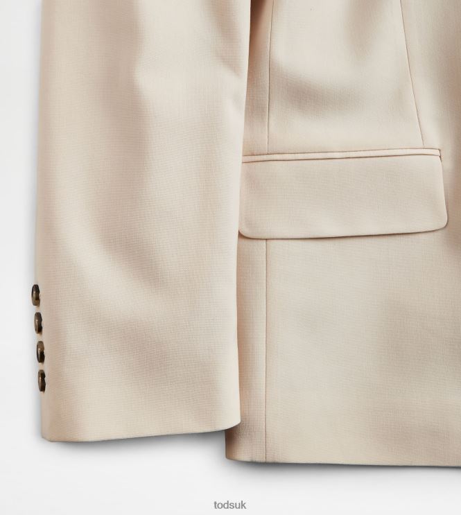 Tod's Women Oversized Blazer in Wool 602L84599 Off White