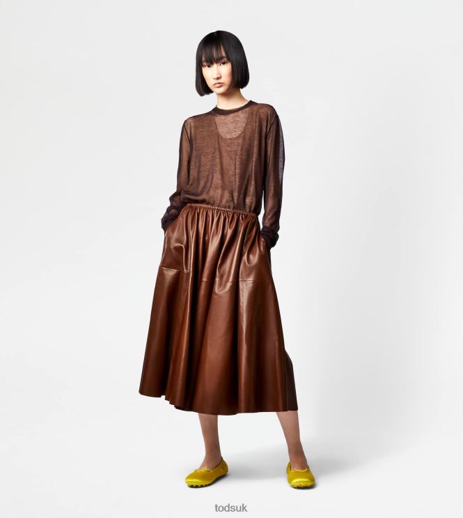 Tod's Women Semi-transparent Round Neck Jumper 602L84570 Brown