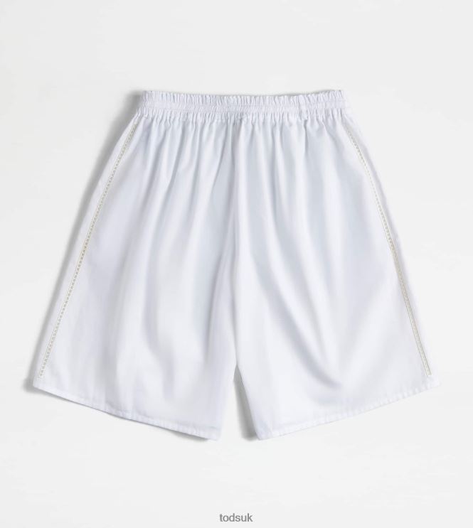 Tod's Women Bermuda Shorts in Poplin 602L84617 White