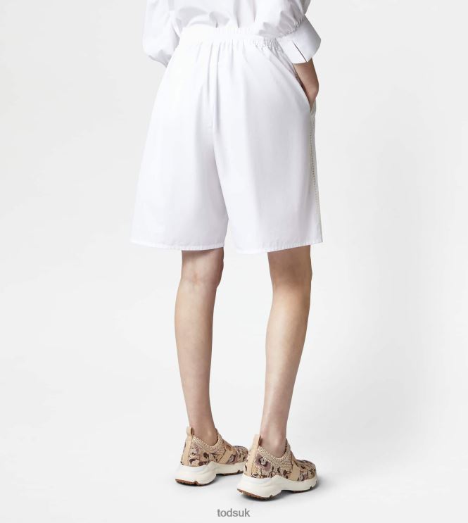 Tod's Women Bermuda Shorts in Poplin 602L84617 White
