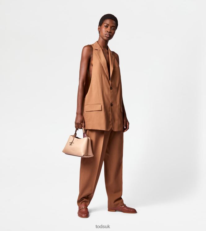 Tod's Women Pants in Silk Blend Wool 602L84563 Brown