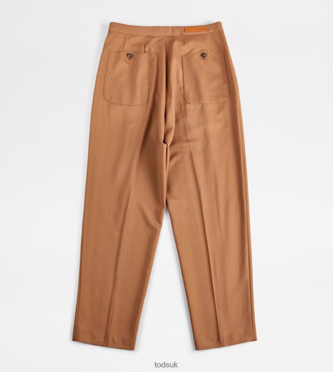 Tod's Women Pants in Silk Blend Wool 602L84563 Brown