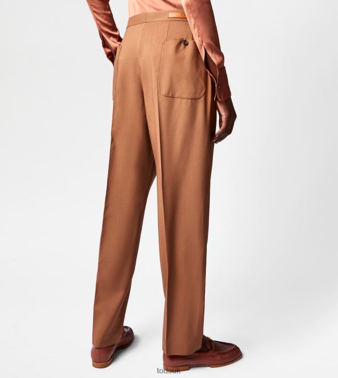 Tod's Women Pants in Silk Blend Wool 602L84563 Brown