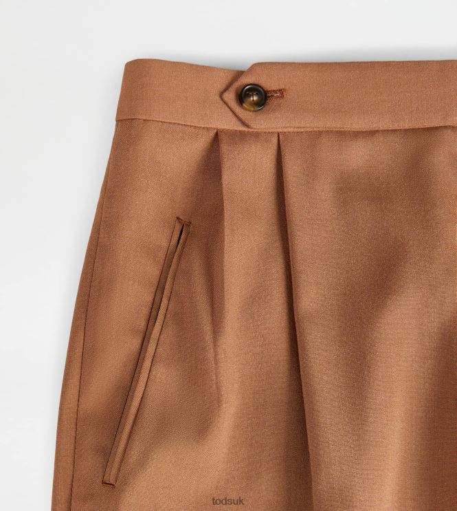 Tod's Women Pants in Silk Blend Wool 602L84563 Brown