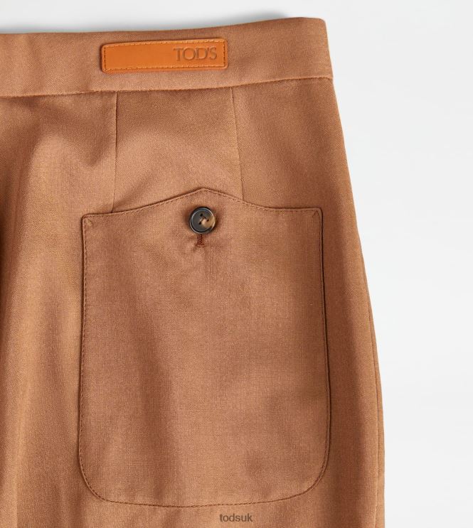 Tod's Women Pants in Silk Blend Wool 602L84563 Brown