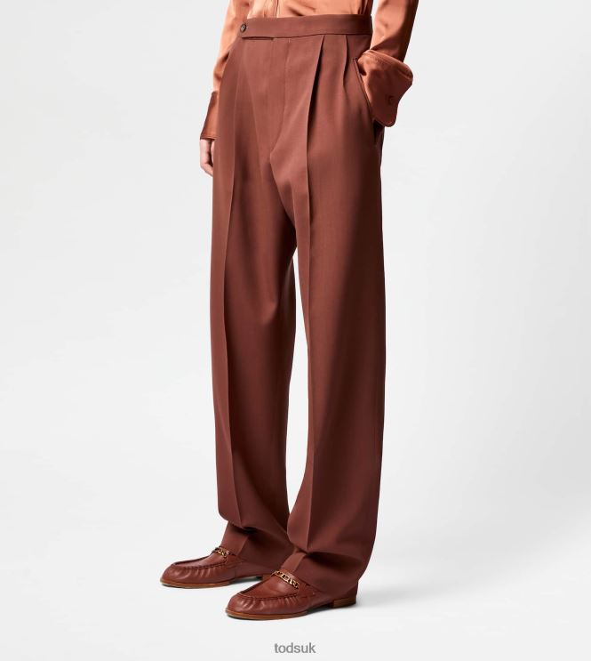 Tod's Women Pants in Wool 602L84565 Brown