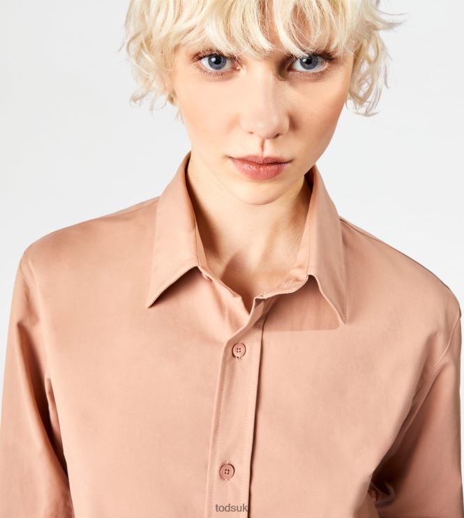 Tod's Women Shirt in Stretch Cotton 602L84549 Beige