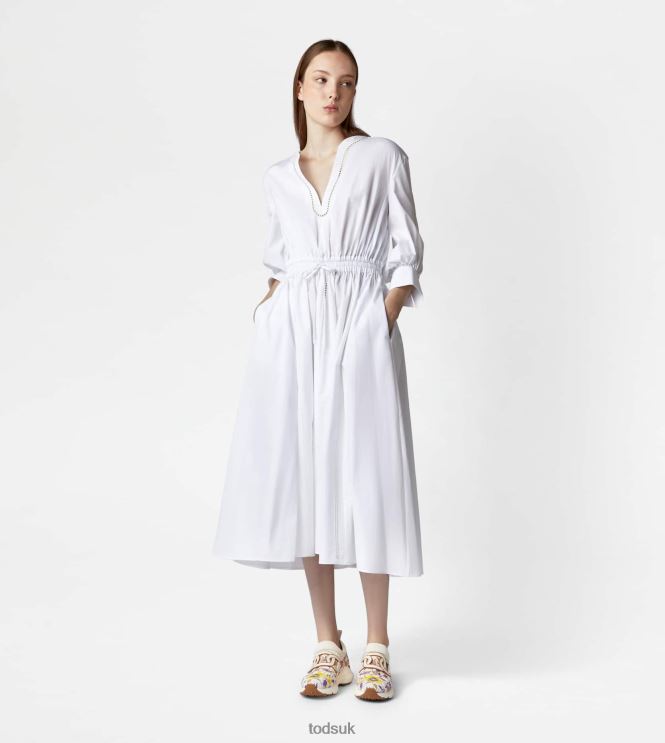 Tod's Women Dress in Poplin 602L841135 White