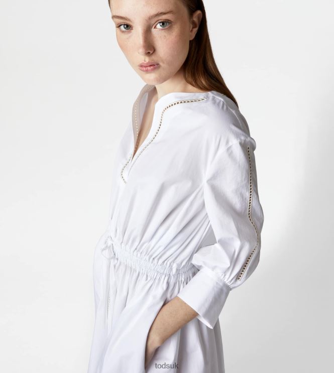 Tod's Women Dress in Poplin 602L841135 White
