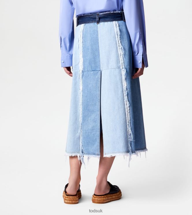 Tod's Women Skirt in Denim 602L84591 Blue/Light Blue