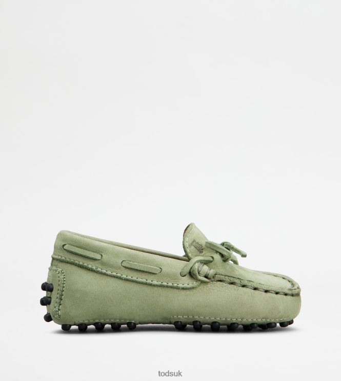 Tod's Women Junior Gommino Driving Shoes in Nubuck 602L84630 Green